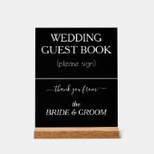 Formele Bruiloft Gast Boek Signage Zwart Wit Acryl Bord (Voorkant)