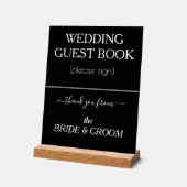 Formele Bruiloft Gast Boek Signage Zwart Wit Acryl Bord (Hoek)