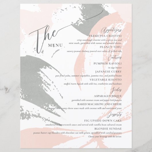 Formele bruiloft Menu Elegant (Voorkant)