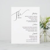 Formele bruiloft Menu Elegant Black White (Staand voorkant)