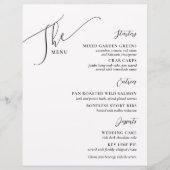 Formele bruiloft Menu Elegant Black White (Voorkant)