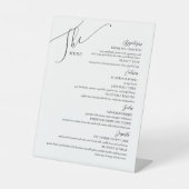 Formele bruiloft Menu Elegant Black White Reclamebord Met Voetstuk (Voorkant)