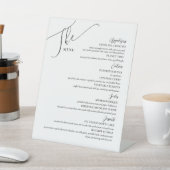 Formele bruiloft Menu Elegant Black White Reclamebord Met Voetstuk (Insitu)