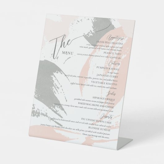 Formele bruiloft Menu Elegant Reclamebord Met Voetstuk (Voorkant)