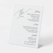 Formele bruiloft Menu Elegant White Black Reclamebord Met Voetstuk (Voorkant)