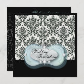 formele bruiloft met zwarte en witte vogel kaart (Voorkant / Achterkant)