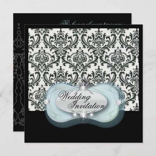 formele bruiloft met zwarte en witte vogel kaart (Voorkant / Achterkant)