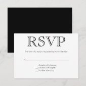 Formele bruiloft RSVP Kaartje (Voorkant / Achterkant)