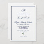 Formele bruiloft uitnodigen hortensia kaart (Voorkant / Achterkant)