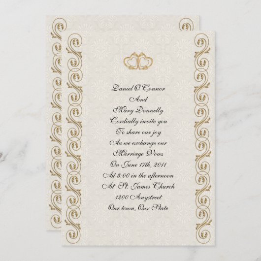 Formele bruiloft uitnodiging (Voorkant / Achterkant)