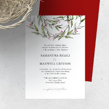 Formele bruiloft uitnodigingen botanische groen