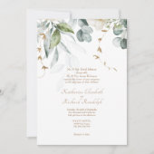 Formele Bruiloft Witte Bloemen Uitnodiging Elegant (Voorkant)