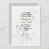 Formele bruiloft Witte Floral Uitnodigingspartners Kaart (Voorkant / Achterkant)