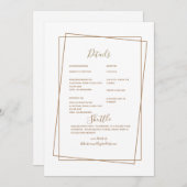 Formele bruiloftsgegevens Gold-tekst Kaart (Voorkant / Achterkant)