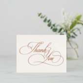 Formele Calligrafie Trouw Dank Foil Kaart (Staand Voorkant)