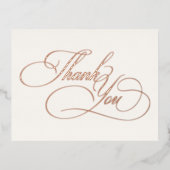 Formele Calligrafie Trouw Dank Foil Kaart (Voorkant)