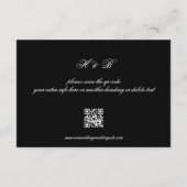 Formele Calligrafie Zwart Klassieke QR CODE Trouwd RSVP Kaartje (Achterkant)