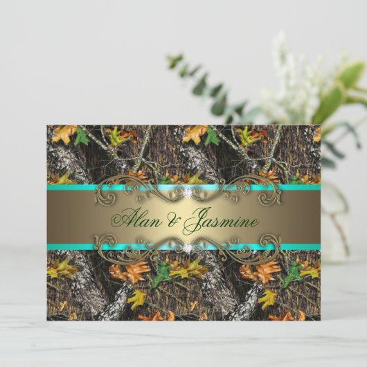 Formele Camo Wedding Invitations 5x7 Kaart (Staand voorkant)