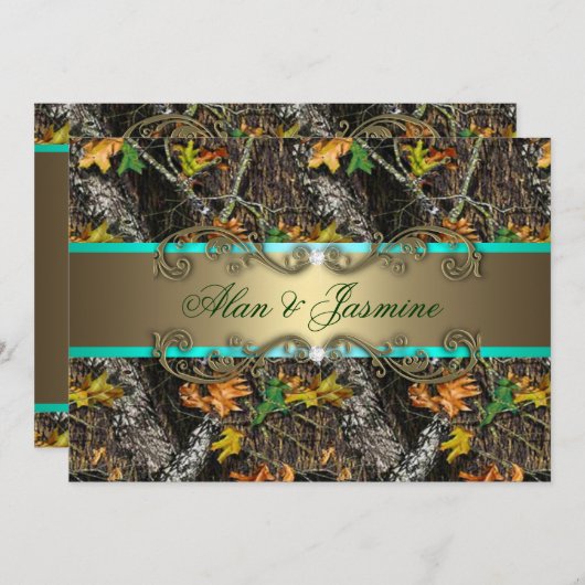 Formele Camo Wedding Invitations 5x7 Kaart (Voorkant / Achterkant)