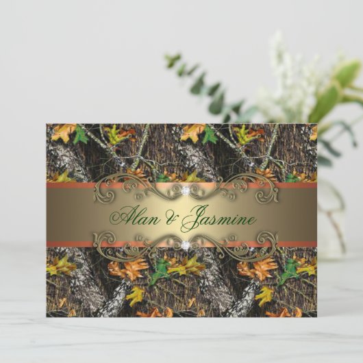 Formele Camo Wedding Invitations 5x7 Kaart (Staand voorkant)