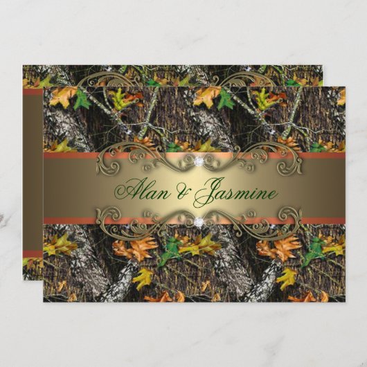 Formele Camo Wedding Invitations 5x7 Kaart (Voorkant / Achterkant)