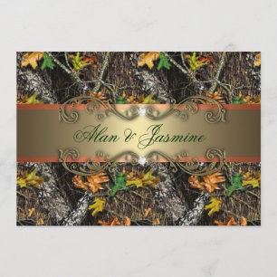Formele Camo Wedding Invitations 5x7 Kaart