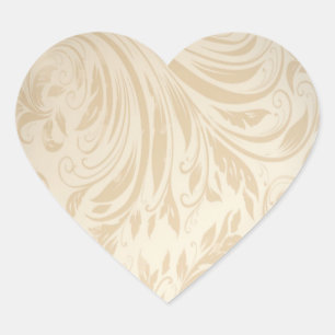 Formele champagne goud Damask bruiloft Hart Sticker