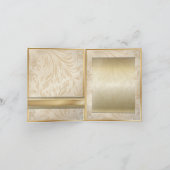 Formele champagne gouden damast bruiloft bedankkaart (Binnen)