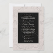 Formele Champagne & Zwarte Jasmijn Bruiloft Kaart (Voorkant)