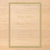 Formele Classic Gold Border & Script Wedding Acryl Uitnodigingen (Voorkant)