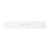 Formele Classic Gold Monogram Script Wedding Uitnodigingen Wikkel (Vlak)