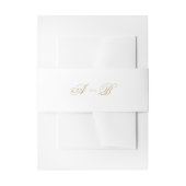 Formele Classic Gold Monogram Script Wedding Uitnodigingen Wikkel (Voorkant Voorbeeld)