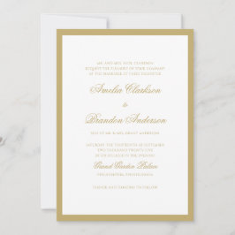 Formele Classic Gold Script & Border Wedding Kaart