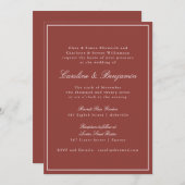 Formele Classic Rust Red Script Elegante bruiloft Kaart (Voorkant / Achterkant)