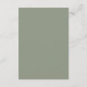 Formele Classic Sage Green Border Wedding Details Informatiekaartje (Achterkant)