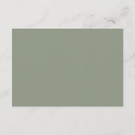 Formele Classic Sage Green Grended Wedding Details Informatiekaartje (Achterkant)