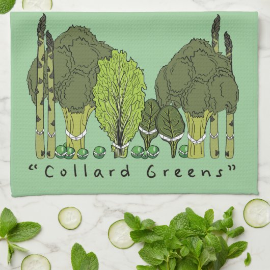 Formele Collard Greens Theedoek (Gevouwen)
