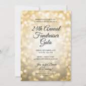 Formele Corporate Fundraiser Gala Gold Lights Kaart (Voorkant)