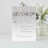 Formele Corporate Fundraiser Silver Glitter Menu (Staand voorkant)