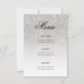 Formele Corporate Fundraiser Silver Glitter Menu (Achterkant)