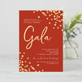 Formele Corporate Gala Gold Glitter Confetti Rood Kaart (Staand voorkant)