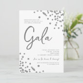 Formele Corporate Gala Silver Glitter Confetti Kaart (Staand voorkant)