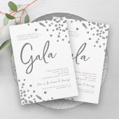 Formele Corporate Gala Silver Glitter Confetti Kaart