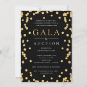 Formele Corporate Gala & Veiling Gouden Glitter Zw Kaart (Voorkant)