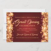 Formele Corporate Grand Opening Gouden Rode Lichte Kaart (Voorkant)