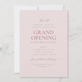 Formele Corporate Grand Opening Monogram Blush Roz Kaart (Voorkant)