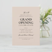 Formele Corporate Grand Opening Monogram Champagne Kaart (Staand voorkant)