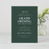 Formele Corporate Grand Opening Monogram Groen Kaart (Staand voorkant)
