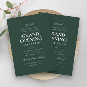 Formele Corporate Grand Opening Monogram Groen Kaart