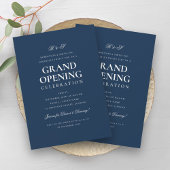 Formele Corporate Grand Opening Monogram Navy Kaart
